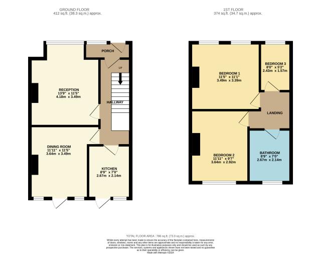 Floorplan of 3 Marlow Road, Southall, Middlesex