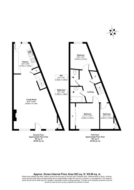 Floorplan of 99 Sopwell Lane, St Albans, Herts