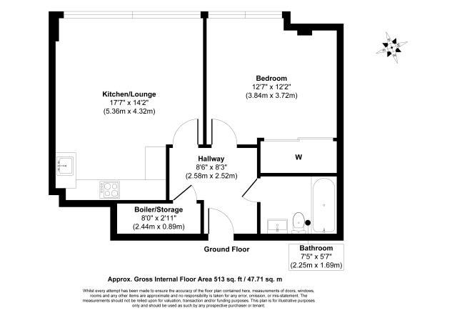 Floorplan of Flat 25 Trinity Square, 29-53 Staines Road, Hounslow, Middlesex