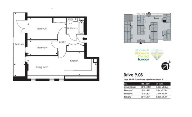 Floorplan of 9 Cribb Lodge, 20 Love Lane, London