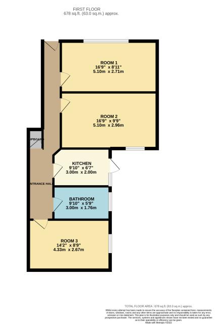 Floorplan of 51 Parade Mansions, Watford Way, Hendon, London