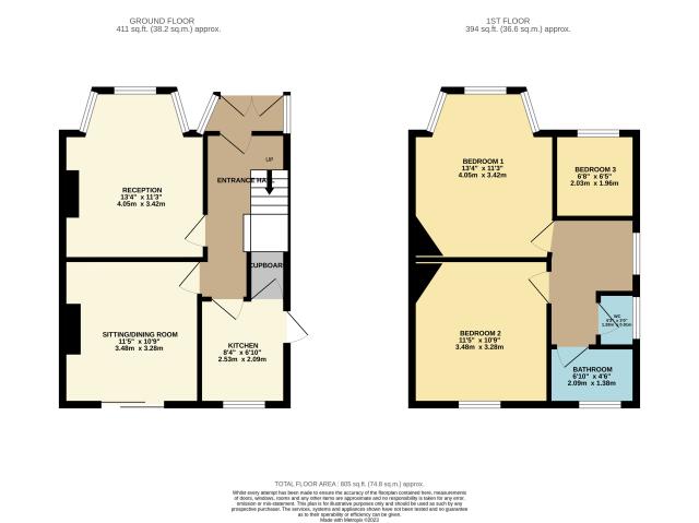 Floorplan of 64 Wills Crescent, Hounslow, Middlesex